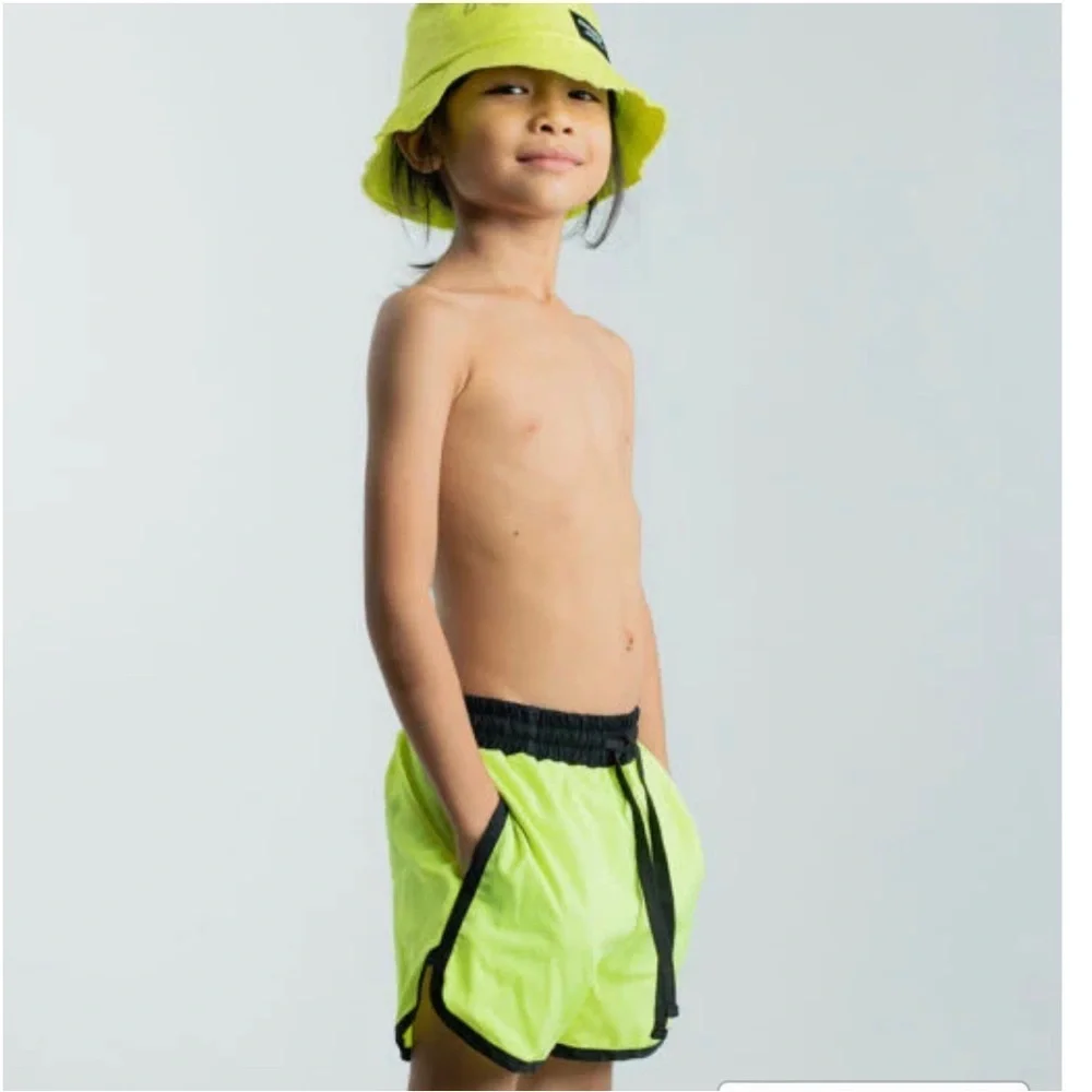 NUNUNU Neon Green Kids Bucket Hat